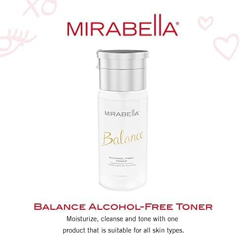Mirabella Balance Toner for Face, Unscented Alcohol-Free Toner Offers Restorative Hydration & Cleansing for All Skin Types, Even Sensitive Skin, with Hyaluronic Acid, Glycerin, Aloe, & Witch Hazel