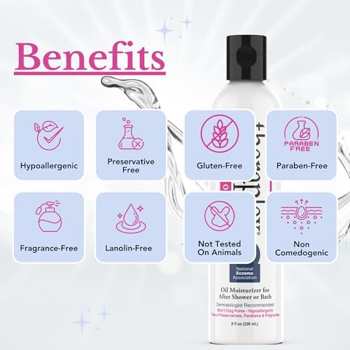 Theraplex Clear Emollient Lotion (8 oz) - No Parabens or Preservatives, Noncomedogenic and Hypoallergenic, Fragrance Free, Dermatologist recommended - National Eczema Association Seal of Acceptance