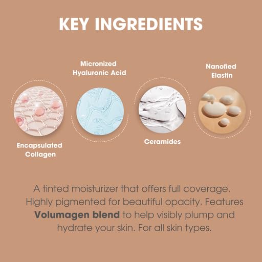 Consult Beaute Volumagen Tinted Moisturizer - Medium-to-Full Coverage - Makeup for Face - Buildable Coverage -1 fl.oz. - Dark shade