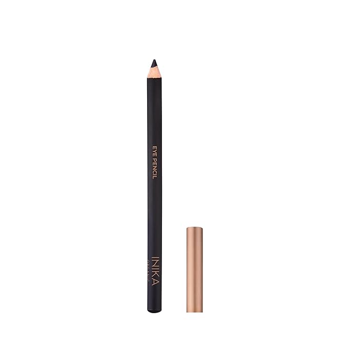 INIKA Organic Hypoallergenic Vegan Eye Pencil | Long-Lasting, Water-Resistant Makeup, Richly Pigmented, Vit E + Coconut Oil, Gentle for Sensitive Eyes, Cruelty-Free & Sustainable Packaging. BLACK