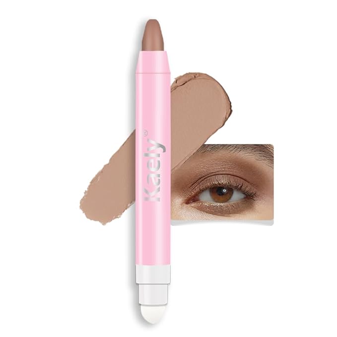Kaely 2in1 Cream Eye Shadow Brightener Sticks for Eyes, Pencil Eyeshadow Applicator Stick Waterproof Pigmented, Eye Shadow Palette Highlighter Makeup, sombras para ojos, 29 Ginger Matte