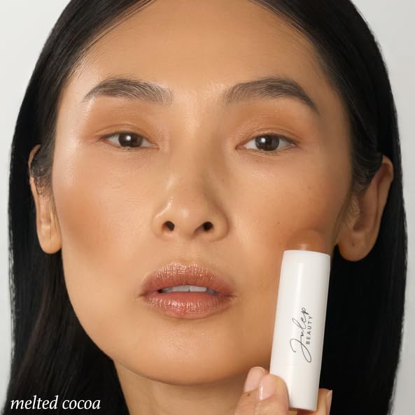 Julep Skip the Brush Cream to Powder Bronzer & Contour Stick - In Paradise Darker skin tones - Long Lasting Blendable and Buildable Color -Multi-Use 2-in-1 Blush and Lip Makeup Stick