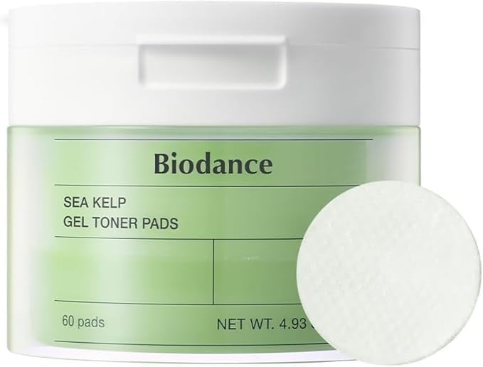 Biodance Sea Kelp Gel Toner Pads, Calming & Soothing for Sensitive Skin, Oil & Sebum Control, Blemish Care, Gentle Exfoliating Toner Pads, Korean Skincareㅣ4.93 fl.oz.(140g)*60Pads