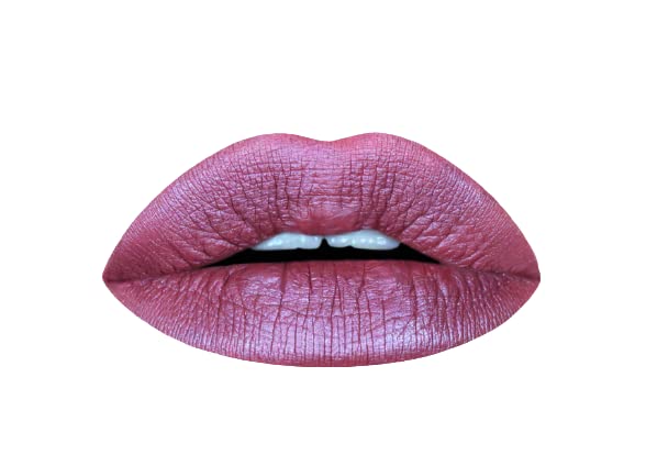 Aromi Sugared Mauve Metallic Liquid Lipstick, Purple Pink Lip Color with Shimmery Finish, Raspberry Mulberry Lipstick, Long-Lasting (Sugared Mauve)