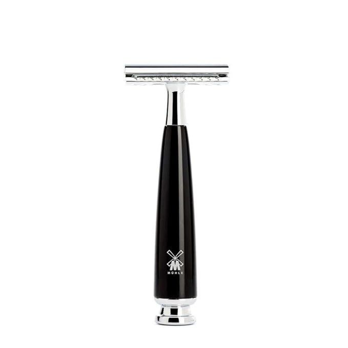 MÜHLE RYTMO 4-piece Pure Badger Double Edge Safety Razor (Closed Comb) Shaving Set For Men - Perfect for Every Day Use, Barbershop Quality Close Smooth Shave