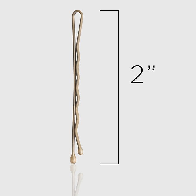 Fromm Style Artistry 2” Crimped Bobby Pins, Secure Hold, Suitable for All Hair Types and Lengths, Hair Accessories for Women, Matte Blonde, 600 Pack