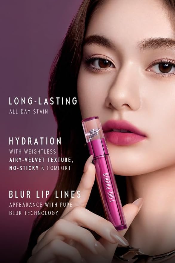 Blurring Lip Tint - Shine Lip Gloss to Soft Blurry Lip Matte Finish, Long-Lasting Lip Stain, Smooth and Blur lip lines, Weightless Watery-Velvet Feel, Hydrating & Non-Sticky (004 SWIRL)