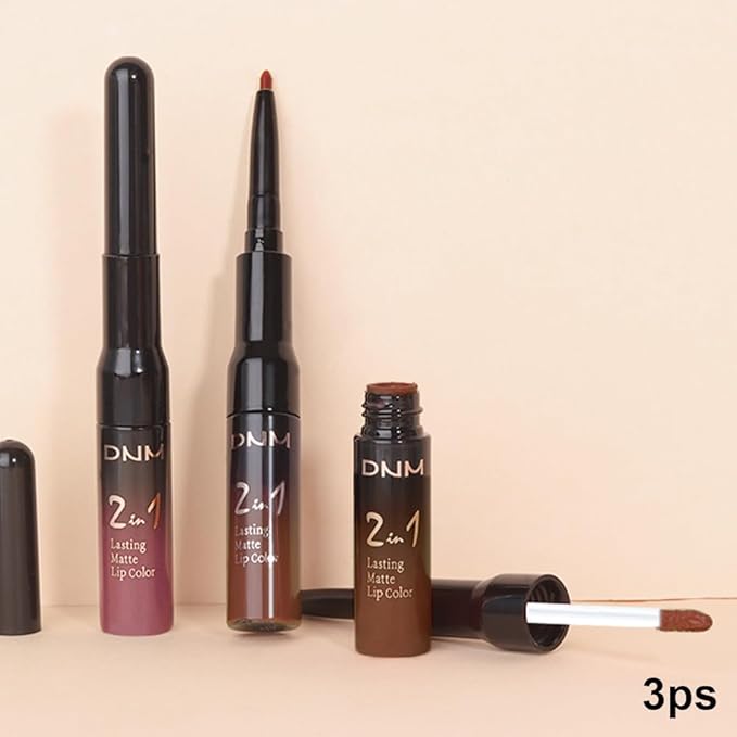 evpct 3Pcs Pale Neutral True Nude Matte Lip Liner & Liquid Lipstick Stain Makeup Set for Women, Lip Liner Stain Long Lasting Waterproof Smudge Proof, Cruelty Free Lip Makeup 24 hours originales labios