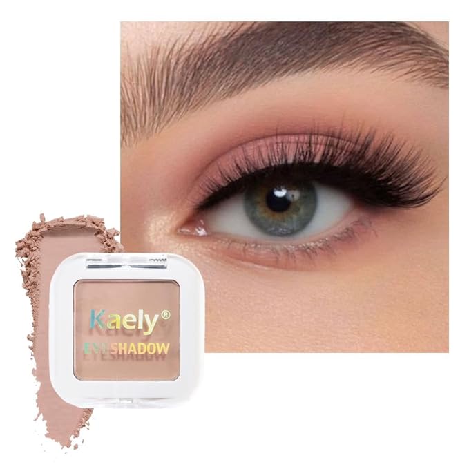 evpct Matte Mauve Pink Single Eyeshadow Palette Makeup for Older Women, Nude Pink Cream Eye shadow Palette Single for Older Women Matte, High Pigment Long Lasting Monochrome Eyeshadow, sombra de ojos