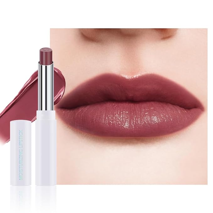 Deep Plum Tinted Lip Balm, Hydrating Sheer Soft Matte Finish Lipstick for Women, Creamy Natural Color Lip Tint Balm Lightweight And Non-greasy Lip Glow Long Lasting Waterproof for Dry Lips 04#