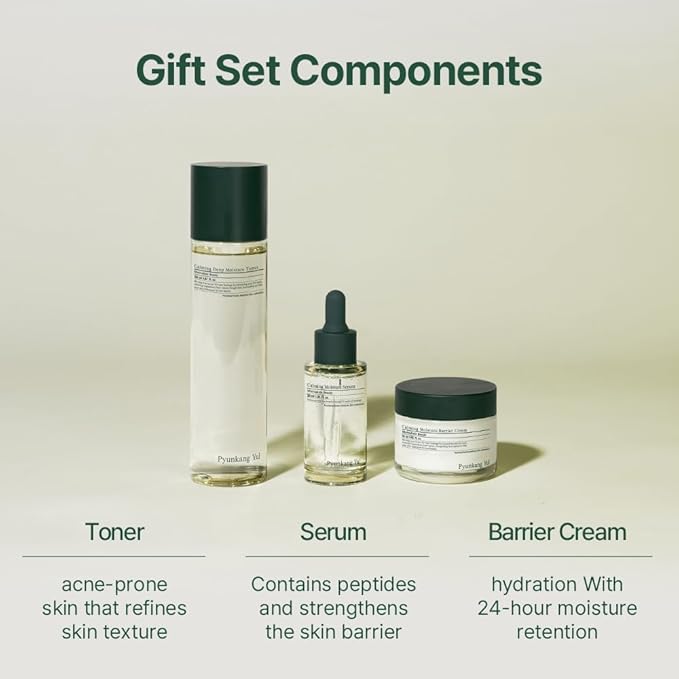 [PKY] Pyunkang Yul Calming Skincare Gift Set with Premium Gift Wrapping, Vegan, Korean Skincare (3-item set) Stocking Stuffer Christmas Holiday New Year gift set