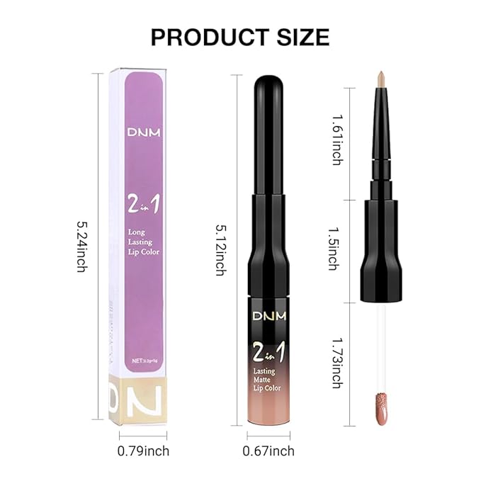 Kaely 2-in-1 Matte Lipstick and Lip Liner, Liquid Lip Stain Makeup for women Long Lasting Waterproof Smudge Proof, labiales matte mate larga duracion listip 24 hours originales, 56 Bright Nude