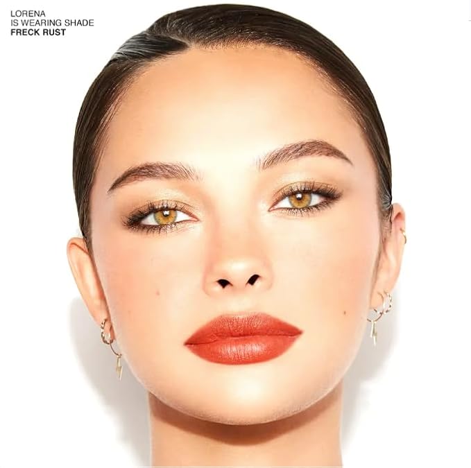 Freck Beauty MAKEOUT CLUB Soft Blur Lipstick – Medium-to-Full Coverage, 8-Hour Wear, Transfer-Proof, Buildable Soft Matte Finish, Wearable Color for All Skin Tones | FRECK RUST (Rust Orange Red)
