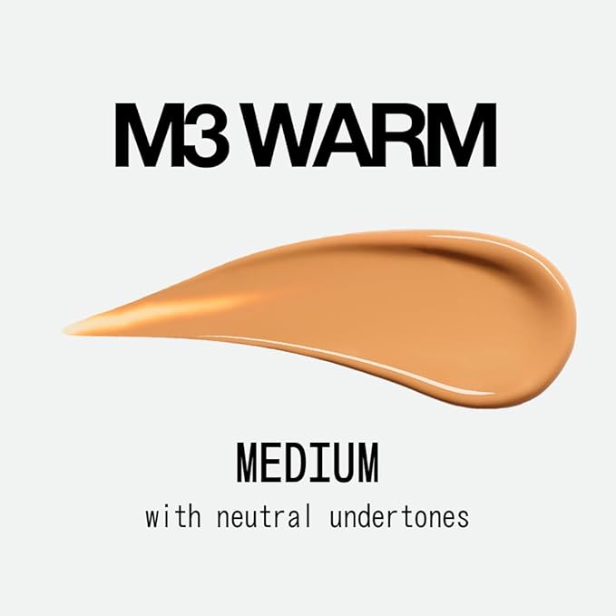 about-face THE PERFORMER Skin-Focused Foundation M3Warm – Medium Coverage, Long-Wear, Breathable & Buildable Base – Clean, Vegan, Hydrating Formula with Blue Agave & Chlorella – 1.08oz