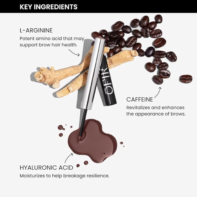 OFIR Brow Tonic Serum Browliner | Smudge-Proof Matte Finish | Hybrid Makeup & Skincare with Hyaluronic Acid & Plant Extracts | Strengthening | Cruelty-Free Brow Serum | Sumac - Cool Brown, 0.057 Oz