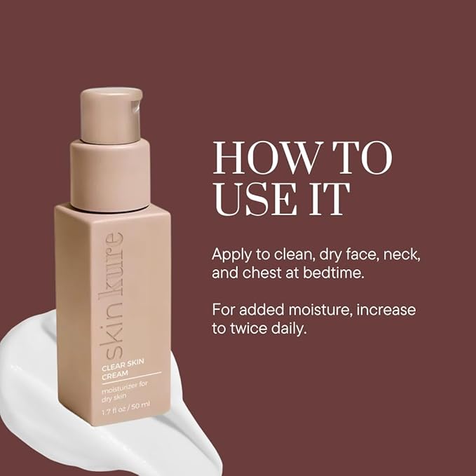 SKINKURE Moisturizer Cream for Dry Skin - Hydrating Moisturizer Face Cream with Hyaluronic Acid - Non-Comedogenic - 1.7 Fl Oz