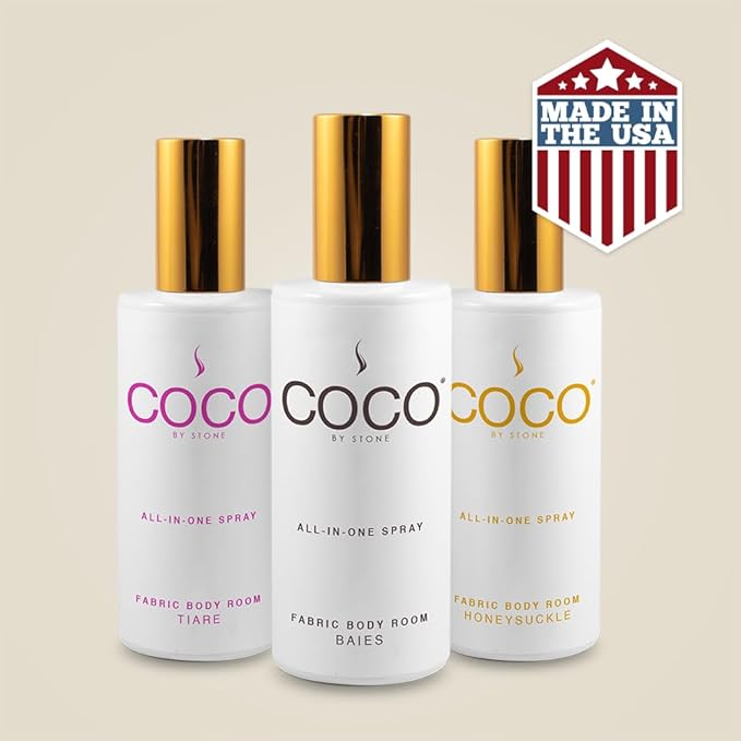 COCO by Stone 5oz All-in-One Spray (Figuier) Shake & Spray Formula for Fabric, Pillows, Interiors, Clothing, Home Fragrance Accessories, Room Perfume, Room Deodorizer, Vegan & Cruelty-Free