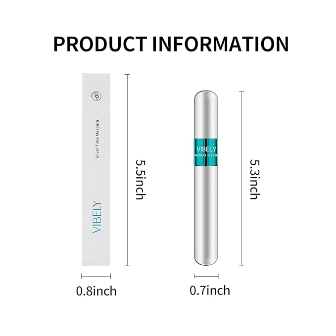 2 Pack 2 in 1 Mascara 5x Longer Waterproof Lash Cosmetics Natural Lengthening and Thickening Effect No Clumping Superstrong Magic 4d Silk Fiber For Vibely Mascara Makeup (2 Pack)