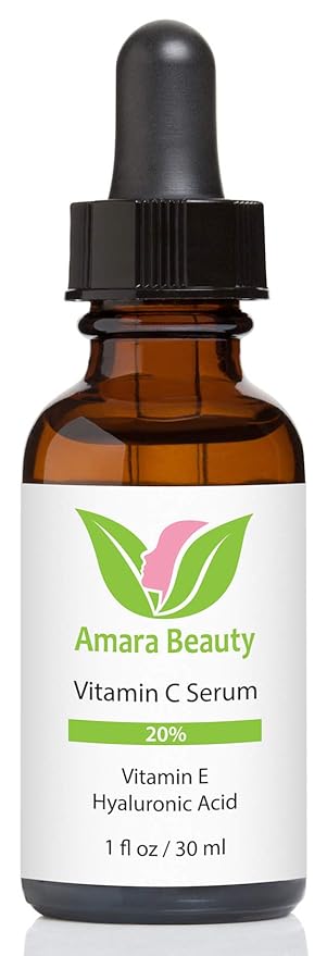Vitamin C Serum for Face 20% with Hyaluronic Acid & Vitamin E, 1 fl. oz. (Pack of 2)
