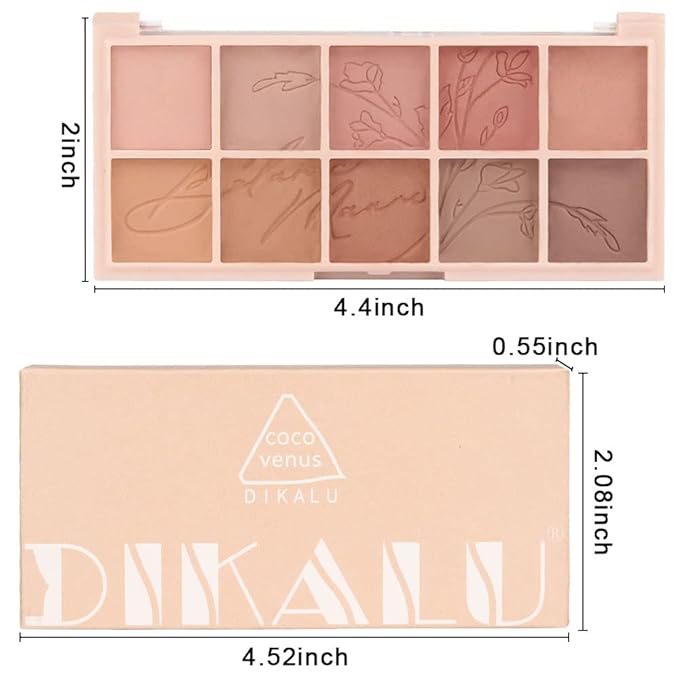 evpct 10 Colors Matte Nude Eye Shadow Palette Makeup for Older Women, Nude Brown Pink Cocoa Taupe Mauve Neutral Matte Cream Smokey Mini Eyeshadow Palette for Blue Green Eyes, Contour Makeup Palettes 6