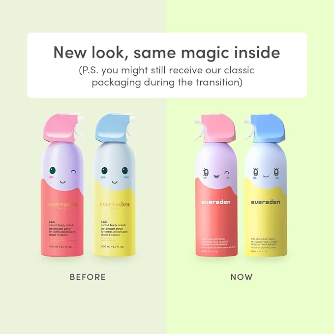 Evereden Kids Cloud Body Wash Duo - Gentle, Nourishing Toddler Body Wash for Delicate Skin, Coconut Splash & Juicy Citrus Scents, Creamy Hydrating Formula, 2 Pack (6.7 fl oz Each)