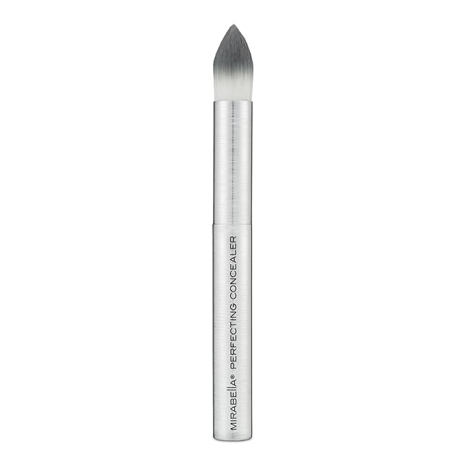 Mirabella Perfecting Concealer Brush, Premium Professional Makeup Brush Collection, Cruelty-Free Synthetic Bristle Brush, Hand-Sculpted Brushed Aluminum Handle, Luxury Blending Brush for Makeup