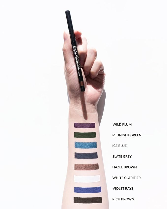 VASANTI Kajal Waterline Eyeliner Pencil - Long-lasting, Waterproof, Smudge-proof, Safe for Sensitive Eyes, Waterline Eye Liner - Opthalmologist Approved and Tested (Slate Grey)