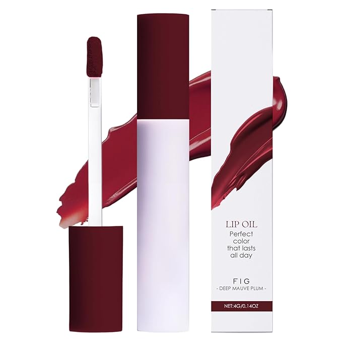 Lips Staining Lip Oil, 2026 New Lip Tint Lips Oil Long-Lasting Moisturizing, Plumping Hydrating Glossy Lip Glosses, Glossy Lip Stain Creamy Texture for Girl and Women (FIG)