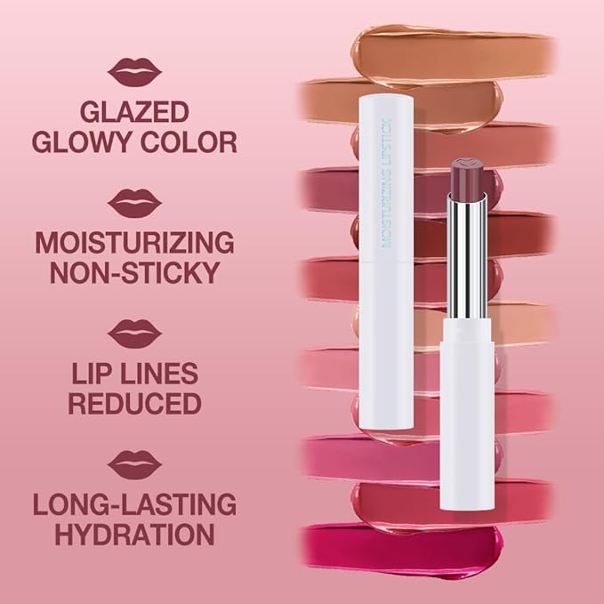 Deep Plum Tinted Lip Balm, Hydrating Sheer Soft Matte Finish Lipstick for Women, Creamy Natural Color Lip Tint Balm Lightweight And Non-greasy Lip Glow Long Lasting Waterproof for Dry Lips 04#