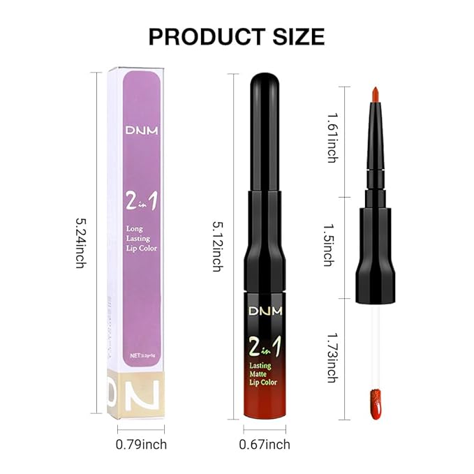 evpct 1Pcs Orange Red Matte Lip Liner & Liquid Lipstick Stain Makeup Set for Women, Orange Red Lip Liner Stain Long Lasting Waterproof Smudge Proof, Cruelty Free Lip Stick Makeup 24 hours originale 54