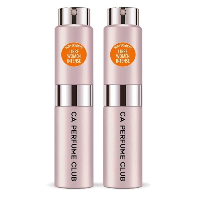 CA Perfume Impression of Libre Women Intense Amber Fougere Scent Long Lasting Perfumes for Women Eau De Parfum Travel Size Refillable Atomizer Spray 0.27 Fl Oz 8ml (Set of 2)