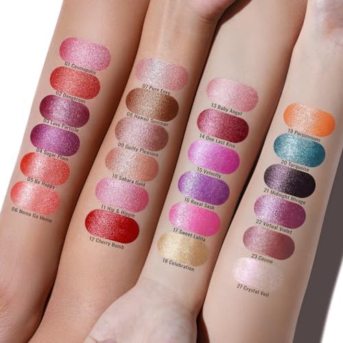 Oulac Nude Lipstick for Women with Metallic 3D Shine Lightweight Hydrating Formula, High Impact Lip Color, Vegan Beauty, Full Coverage Lip Makeup, Christmas Gifts for Women, Pure Envy(07)
