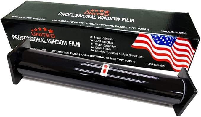 United Window Tint 40Inch x 100Ft 2Ply Carbon Film with 15% VLT - Privacy Window Tint for Cars, Home -Blocks UV/IR Rays, Reduce Heat & Glare - Adhesive Film with Lifetime Color Stability