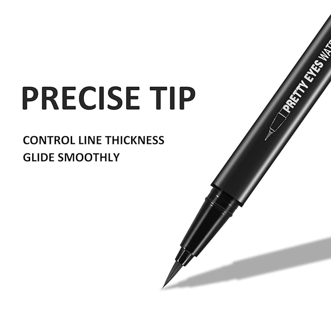Boobeen Liquid Eyeliner Pen, Matte Eye Liner with Precision Tip, Long Lasting Eyeliner Pencil for Bold Eye Makeup, Glides on Smoothly