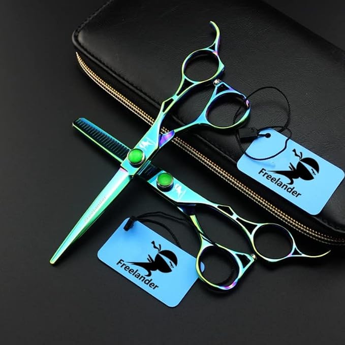 6.0 Inch Professional Japan 440C Hair Cutting Scissors - Salon Hair Blending/Thinning/Texturizing Shear for Barber or Home Use
