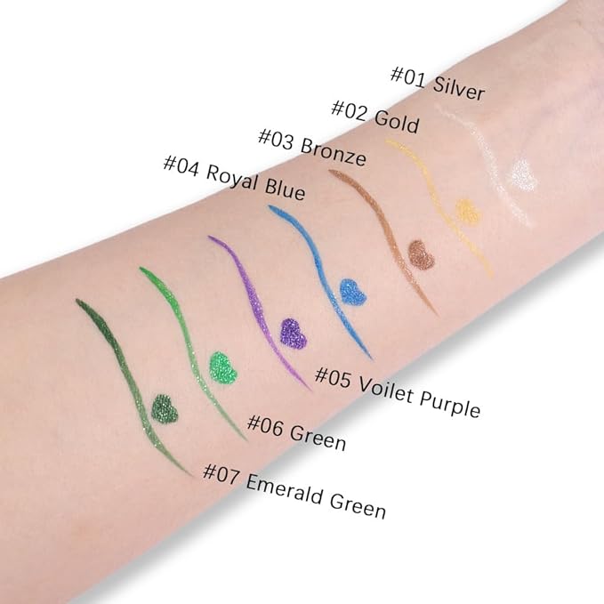 evpct 1Pcs Voilet Purple Glitter Glittering Diamond Shimmer Liquid Eyeliner Eye Makeup Pencil Set, Sparkle Shimmer Colored Eyeliner Pen Waterproof Smudge Proof Long Lasting High Pigmented 05#