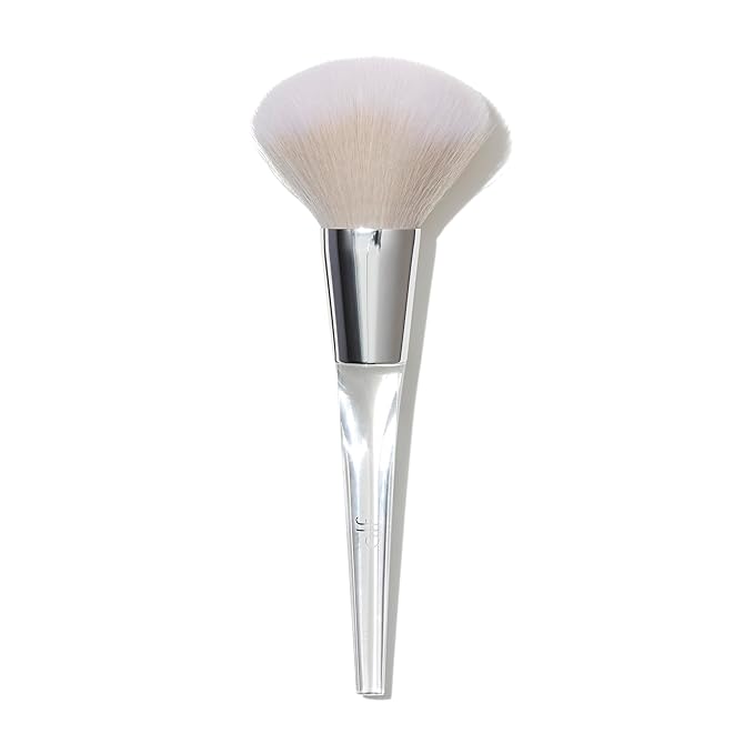 e.l.f. Precision Powder Brush, Large Shaped Makeup Brush For Pressed & Loose Powder, Bronzer, Highlighter & Blush, Vegan & Cruelty-Free