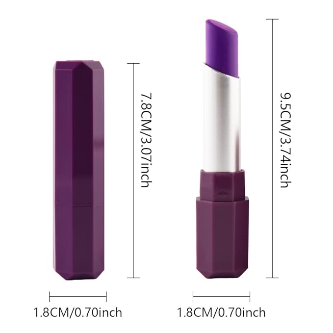 Lavender Purple Matte Creamy Lipstick for Women, Longwear Lip Gloss Face Paint Stick, Lip Stick Stain Long Lasting Waterproof Easy Application Full Coverage Velvet Gloss for Party Halloween Makeup 12