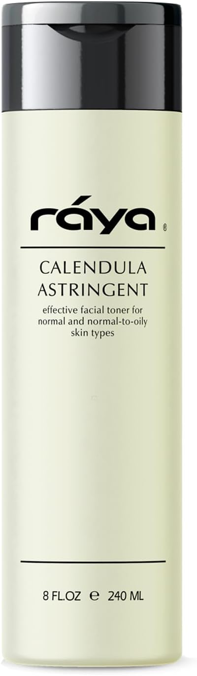 RAYA Calendula Astringent with AHA 8 oz (G-206) | Glycolic Facial Toner for Combo and Partially Oily Skin Prone to Break-Outs | Helps Normalize pH and Fight Bacteria | Made with Alpha Hydroxy Acids