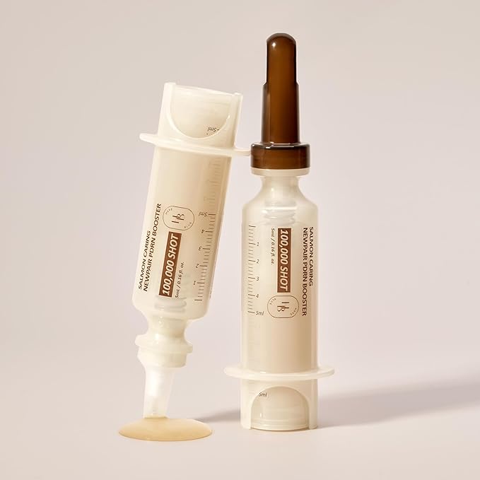 HEVEBLUE Salmon Caring Centella New Pair PDRN Booster 100,000 Shot Essence (2ea) - Salmon PDRN, Restore and Rejuvenate, Refine Skin Texture, Low Irritation, Korean Skincare, K-Beauty