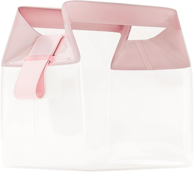Cadence Parcel - Clear Kit with Magnetic Closure - Durable and Leak-Resistant Travel Toiletry Kit - Modular Design - Hygiene Bag for Travel Essentials - 2 Qt - Rose