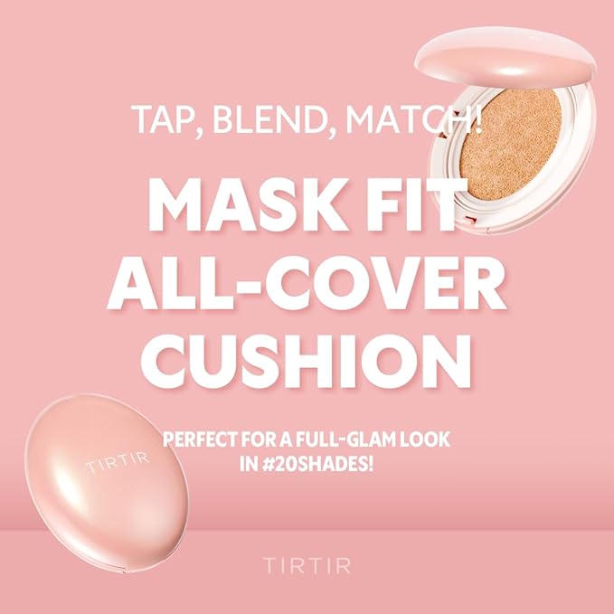 [*Mini Size*] TIRTIR All Cover Pink Cushion | Korean Cushion Foundation, (#24W Soft Beige, 0.15 Fl Oz)