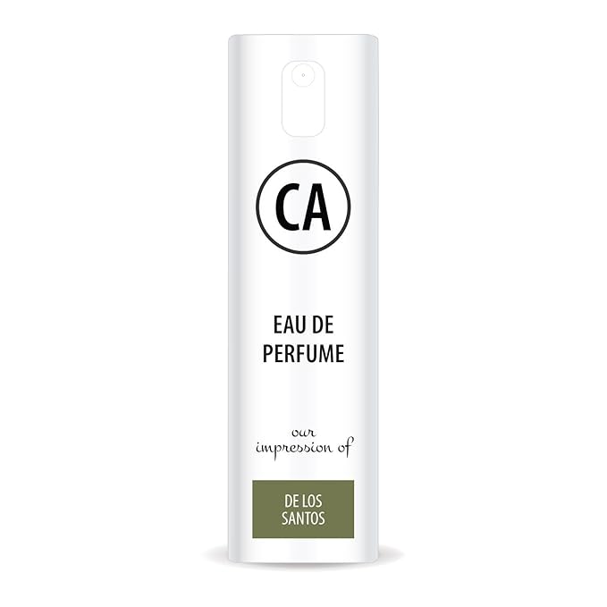 CA Perfume Impression of De Los Santos Unisex Eau De Parfum Floral Scent Long Lasting Unisex Fragrance Travel Size TSA Ready for Day and Night Wear 0.33 Fl Oz 10ml