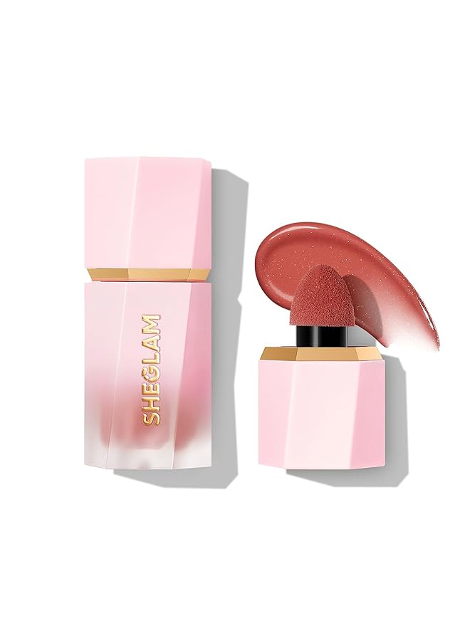 SHEGLAM Color Bloom Dayglow Liquid Blush Makeup for Cheeks Shimmer Finish - Risky Business