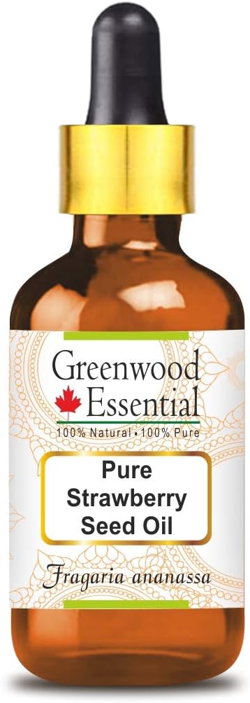 Greenwood Essential Pure Strawberry Seed Oil (Fragaria ananassa) with Glass Dropper 100% Natural Therapeutic Grade 5ml (0.16 oz)