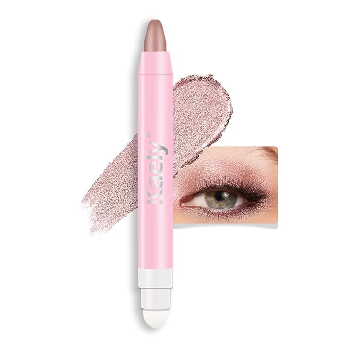 1Pcs Mauve taupe Shimmer Cream Eye Shadow Brightener Sticks for Eyes Waterproof Pigmented, Double Ended Cream Eyeshadow Stick Pencil Pen with Applicator, Eye Shadow Palette Highlighter Makeup 36