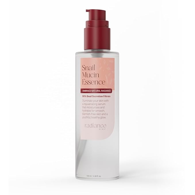 Radiance Snail Mucin Serum with Advanced Snail 96% Mucin Power Essence, Korean Skin Care with Hydrating Hyalauronic Acid Korean Serum, 3.38 fl oz, 100ml