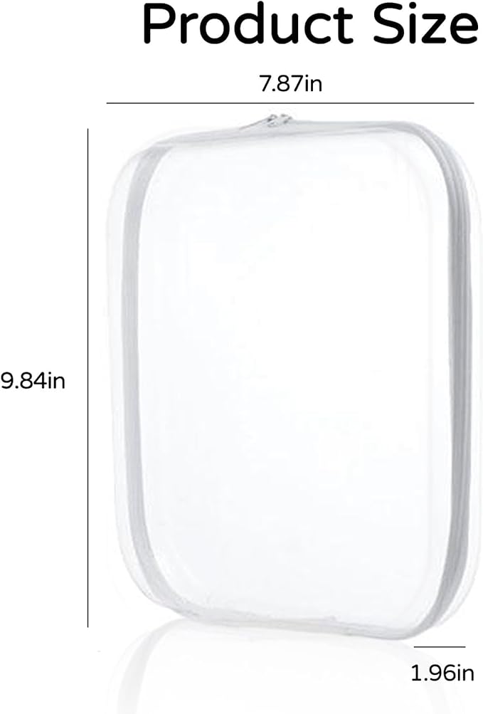 3PCS Clear Hard Plastic Zipper Case, Double Zippers Hard Pouch, Portable Travel Organizer Bin Clear Makeup Bag for Toy Storage, Snack Bag, Cosmetics, Pencil Case, Diaper Bag, Toiletry Bag