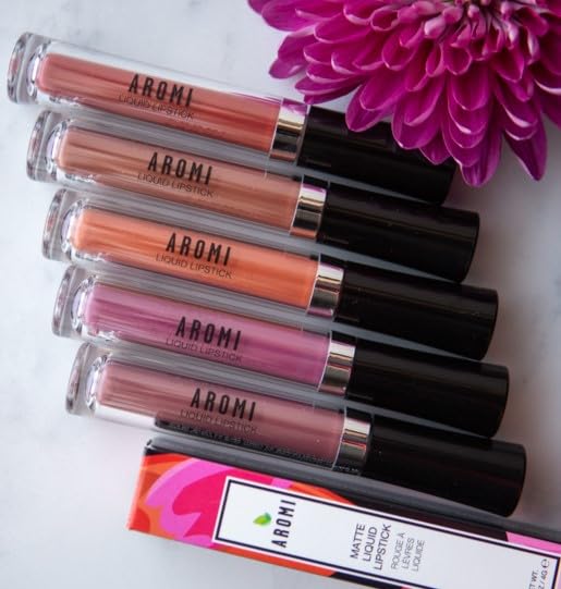 Aromi Matte Liquid Lipstick | Brown Nutmeg Lip Color, Long Wear, Transfer Proof, Paraben, Phthalate, + Gluten Free, Waterproof, Waterproof, Vegan (Dark Caramel)