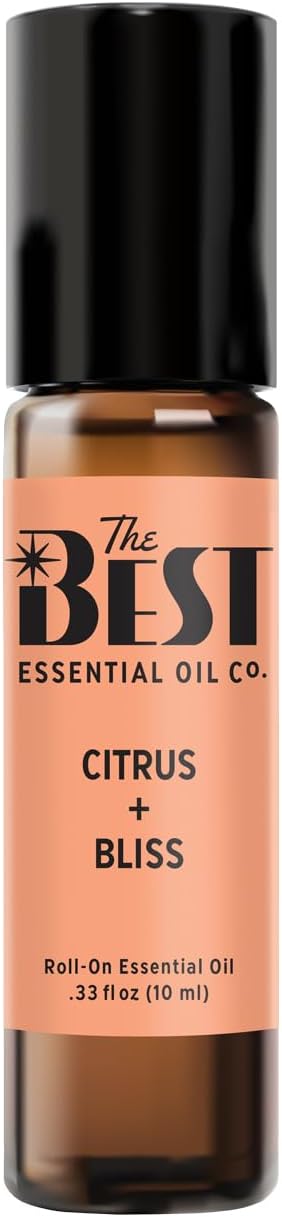 The Best Citrus + Bliss Essential Oil Roll-On Blend- Premium Grade- Pre-Diluted in Coconut Oil- Ready to Use- 10 ml (.33 fl oz)